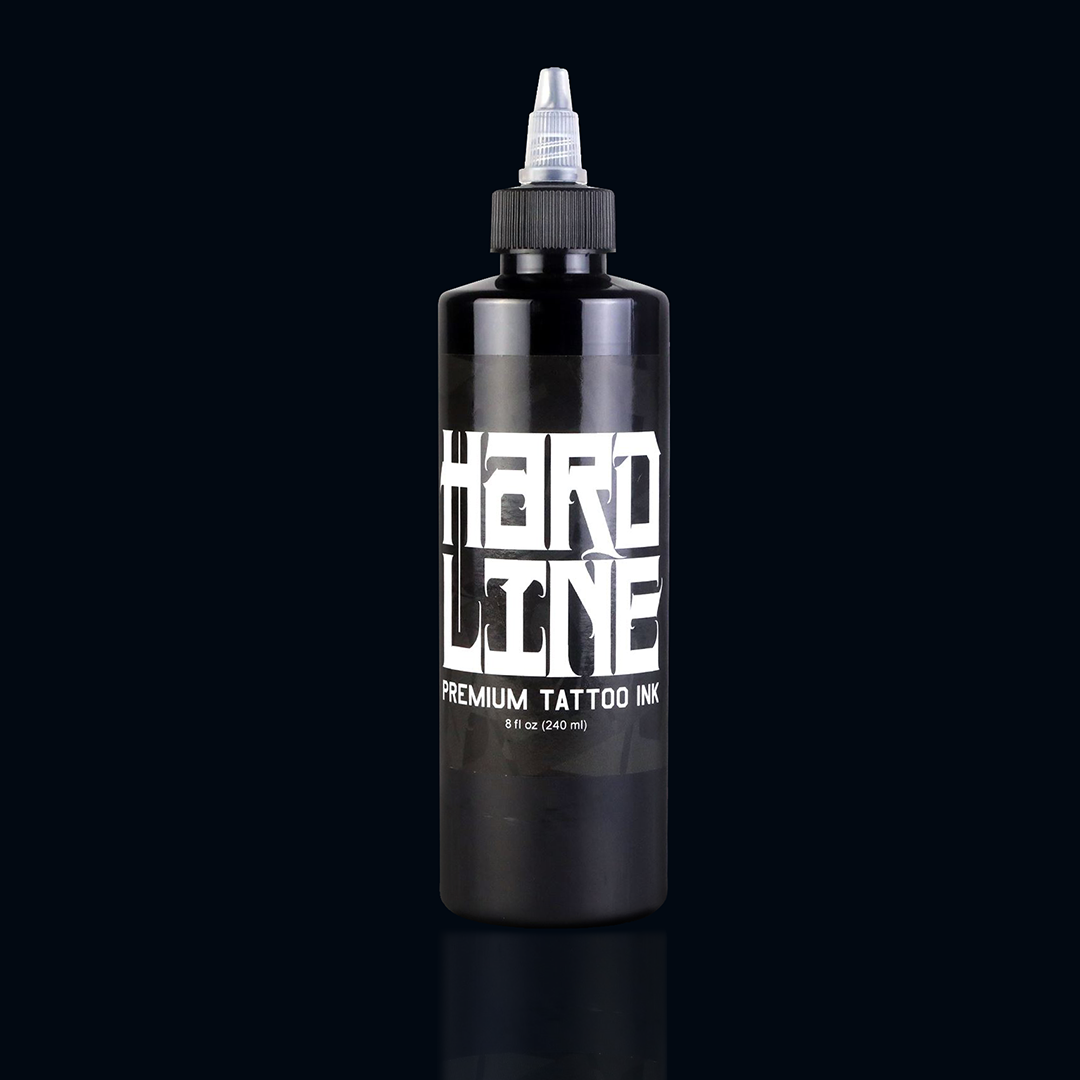Hardline Premium Black Tattoo Ink - 8oz Tattoo Ink Tubes for Superior  Continuous Lining and Shading - Non-Drying, Non-Muddy, Gamma Rayed, and